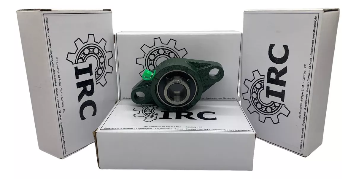 04 Mancal Oval 2 Furos Com Rolamento Ucfl204 Para Eixo 20mm