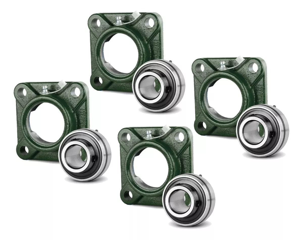 04 Peças Mancal Com Rolamento Ucf208-24 Para Eixo 38,10mm