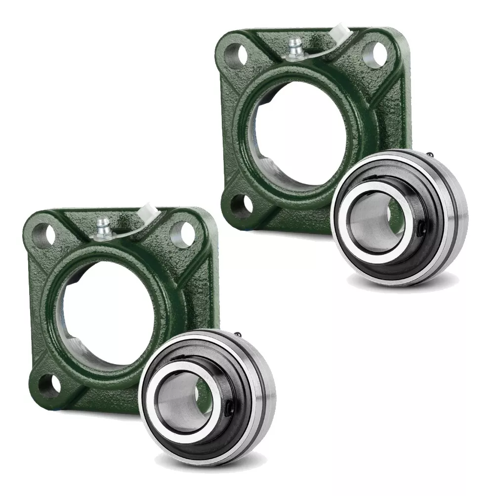 02 Peças Mancal Com Rolamento Ucf208-24 Para Eixo 38,10mm