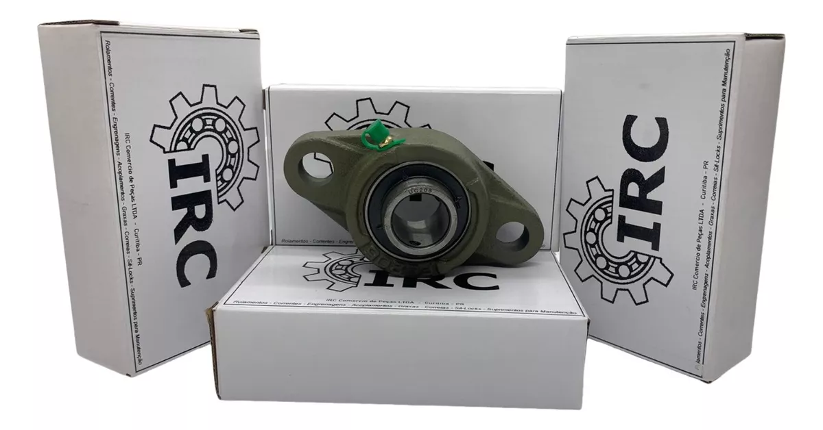 08 Mancal Oval 2 Furos Com Rolamento Ucfl205 Para Eixo 25mm