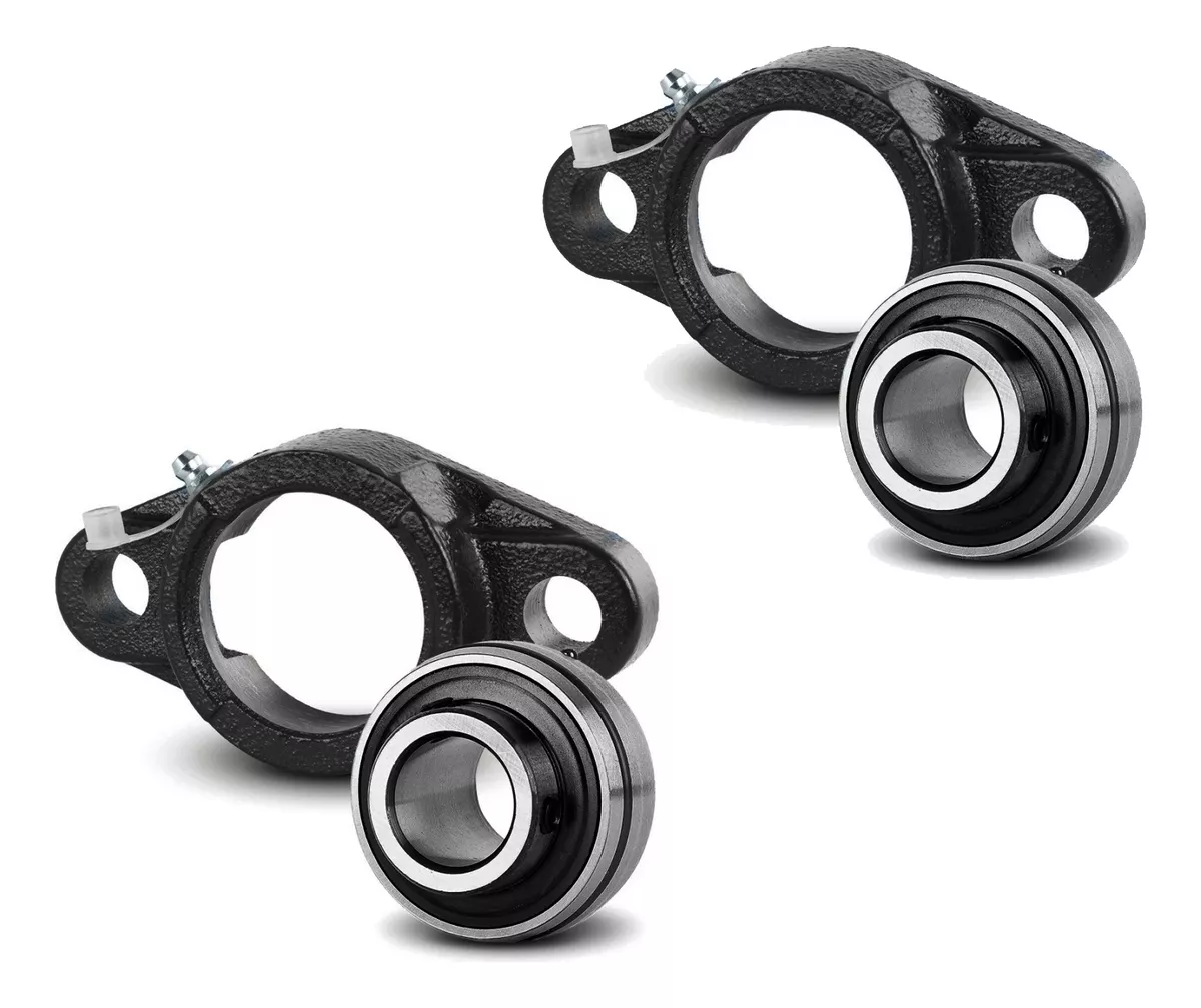 02 Mancal Oval 2 Furos Com Rolamento Ucfl206 Para Eixo 30mm
