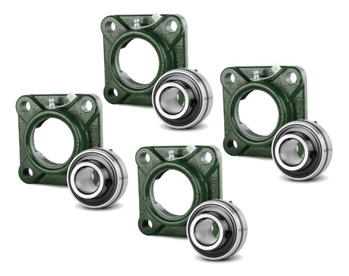 04 Mancal Quadrado Com Rolamento Ucf208-24 Para Eixo 38,10mm