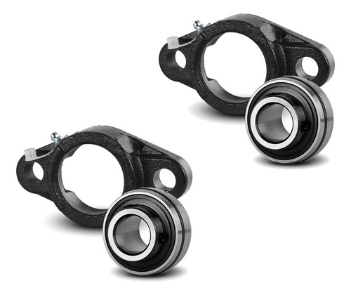 02 Mancal Oval 2 Furos Com Rolamento Ucfl204 Para Eixo 20mm